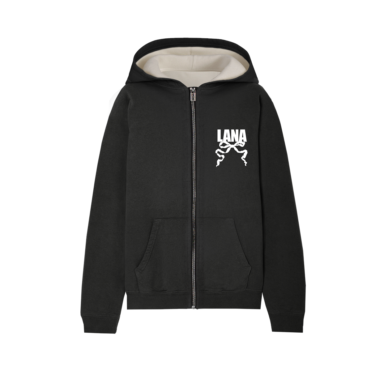 Lana Del Rey - Black Zip-up Hoodie with Logo