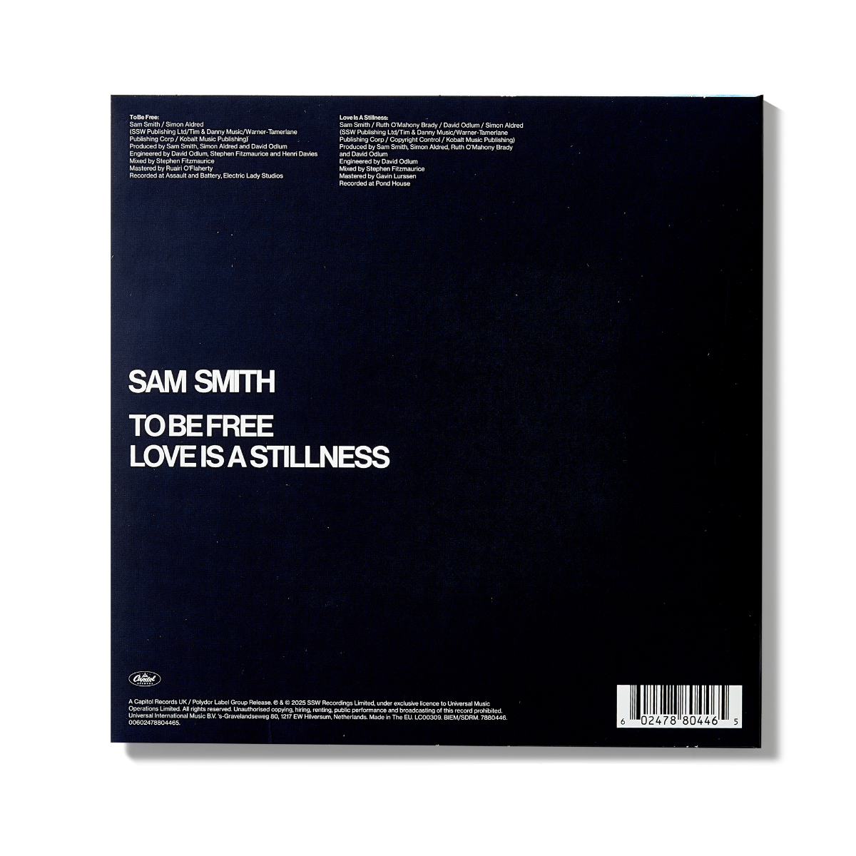 Sam Smith - To Be Free/Love Is A Stillness 7" Vinyl