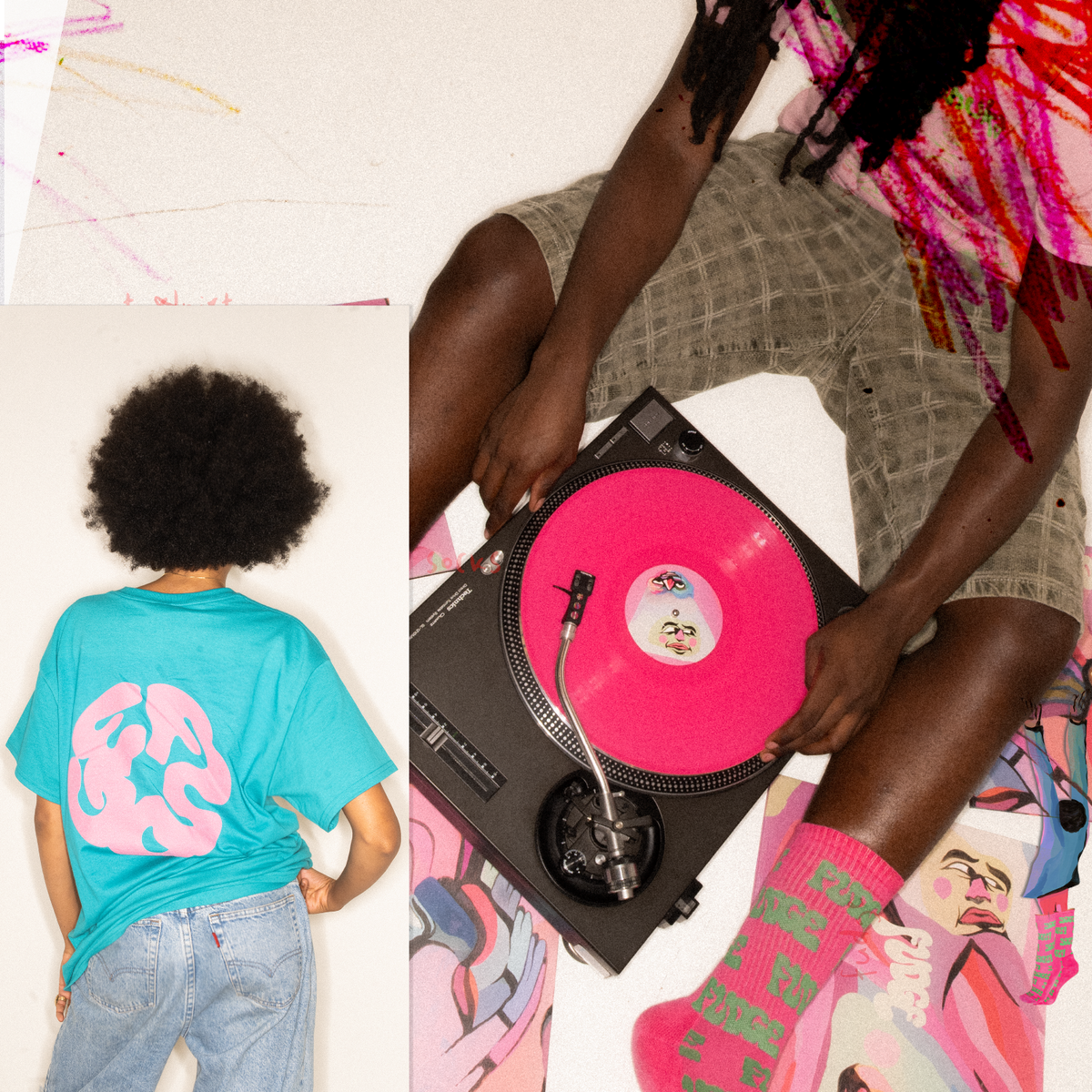 Michael Kiwanuka - FUDGE Teal Logo T-Shirt