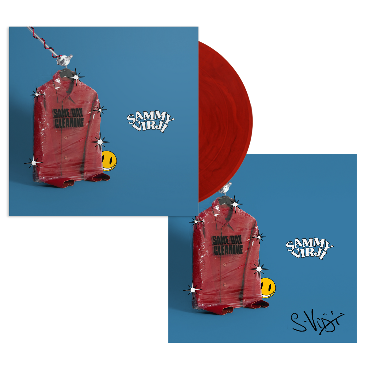 Same Day Cleaning - Red Marble Anniversary LP & Signed Art Card
