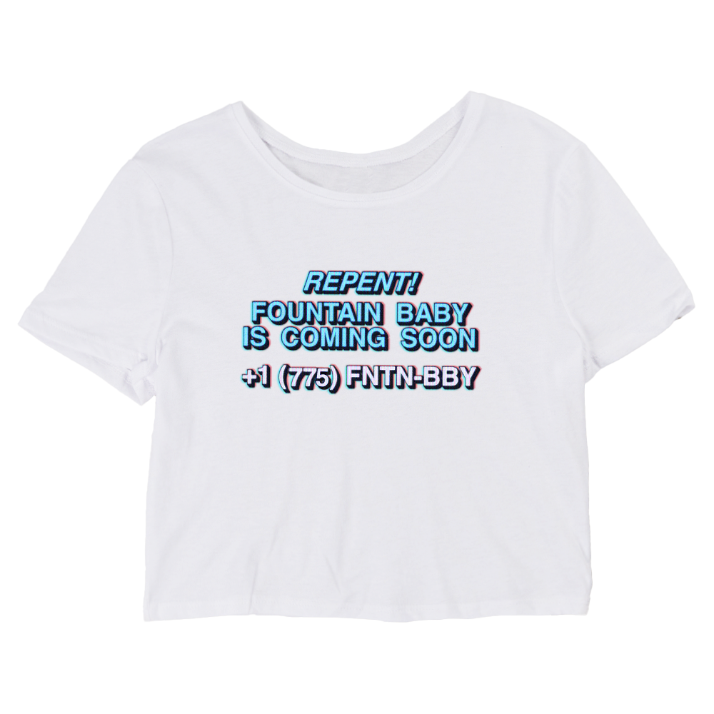 Amaarae - Fountain Baby Crop Top White